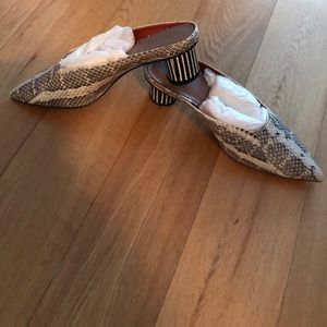 DVF Nori Snakeskin Mules - Never been worn!